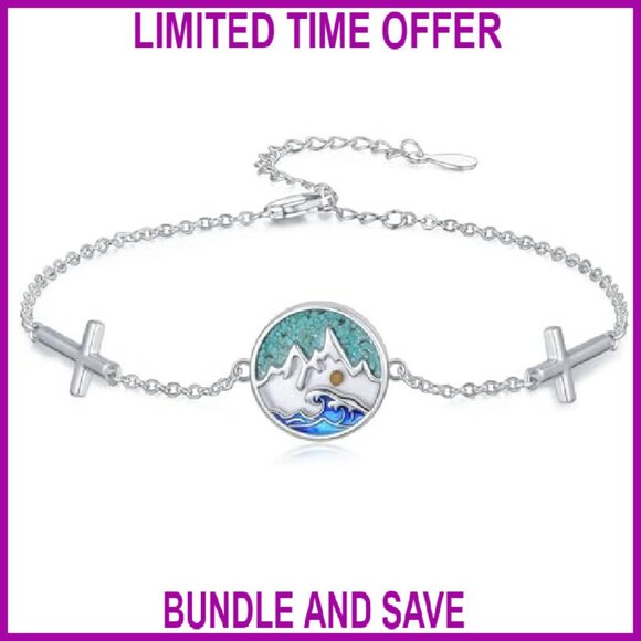 Sterling Silver Mustard Seed Cross Bracelet Christian Faith Jewelry - Picture 2 of 8